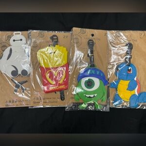 4 Colorful Cartoon Luggage Tags